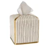 SCATOLA PER FAZZOLETTI DI CARTA IN BAMBÙ - BIANCO E ORO