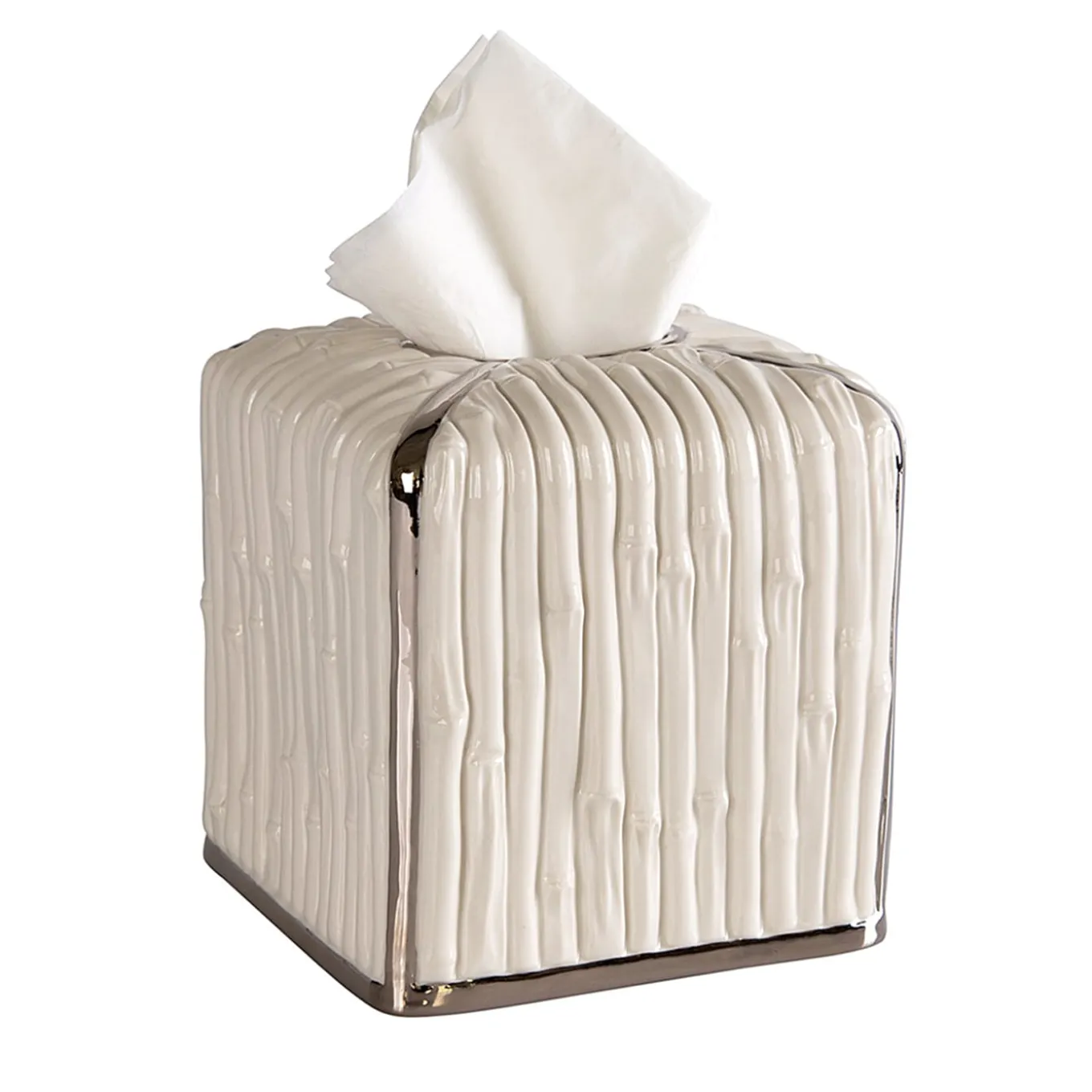 SCATOLA PER FAZZOLETTI DI CARTA IN BAMBÙ - BIANCO