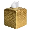 SCATOLA PER FAZZOLETTI DI CARTA PAVONE - ORO