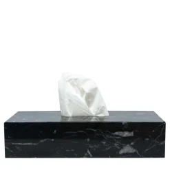 Scatola per tessuti in marmo nero