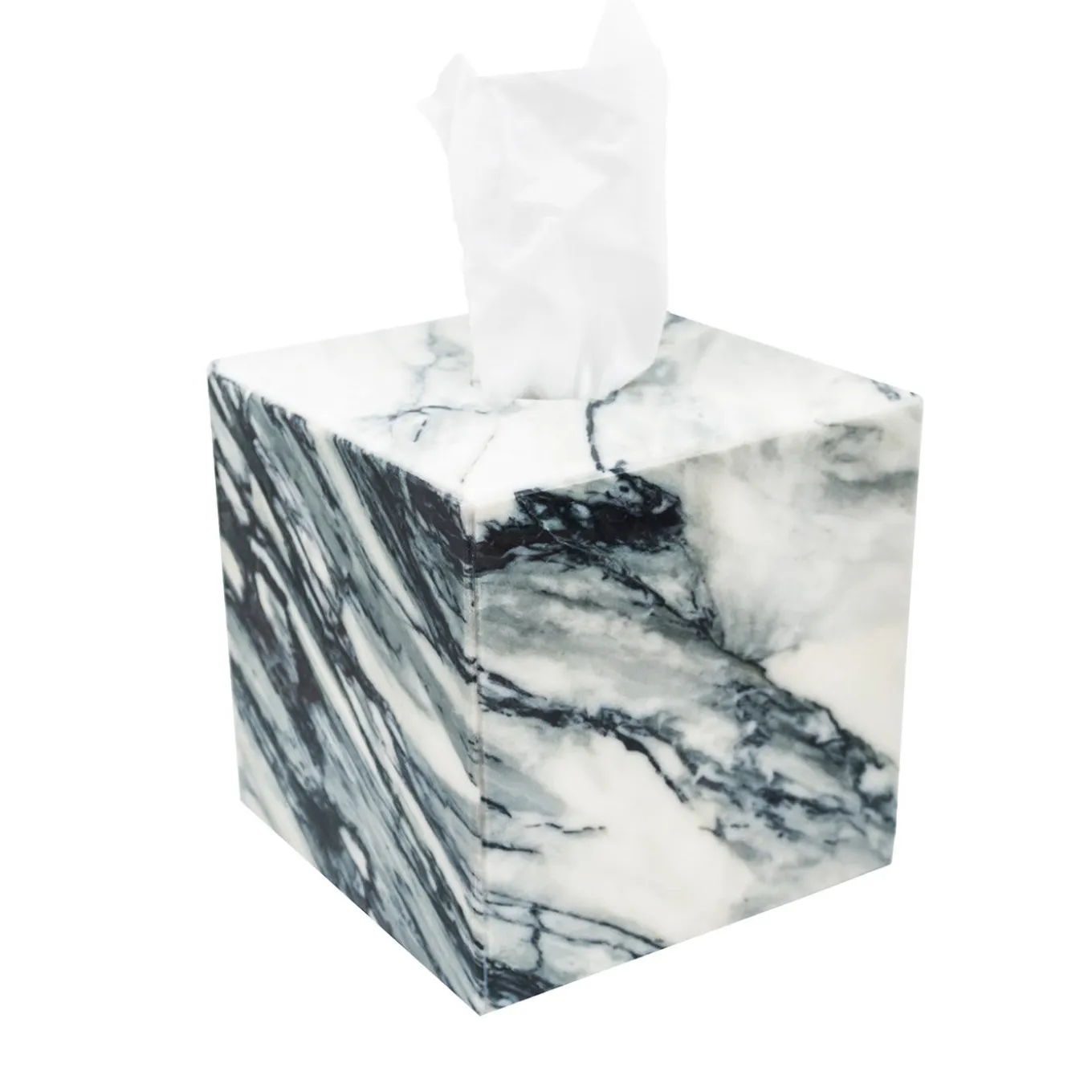 Scatola per tessuti in marmo Paonazzo
