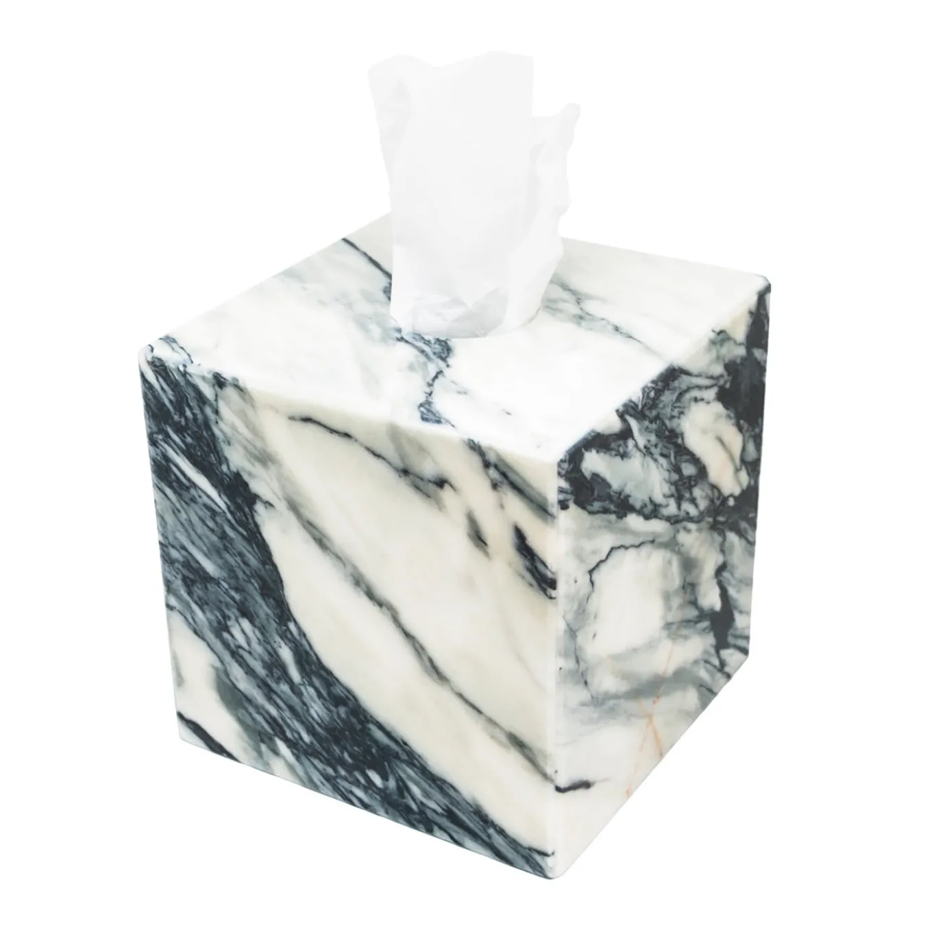 Scatola per tessuti in marmo Paonazzo