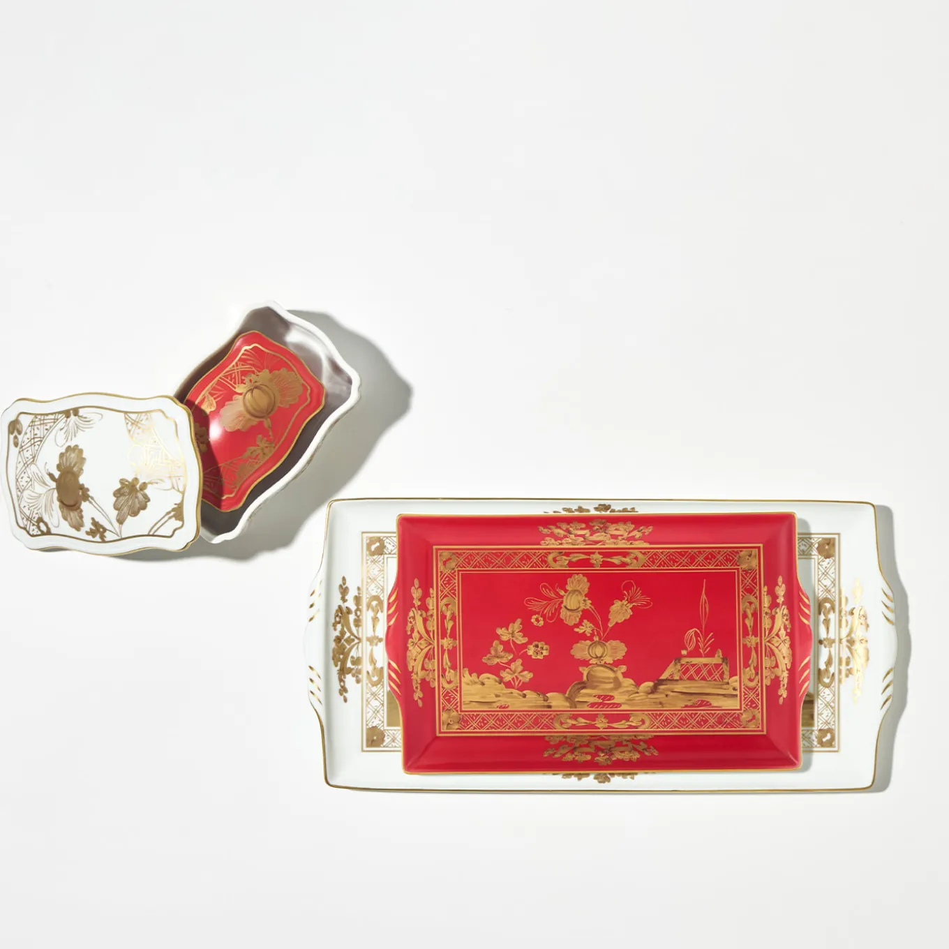 Scatola Portaoggetti Piccola Oriente Italiano Rubrum
