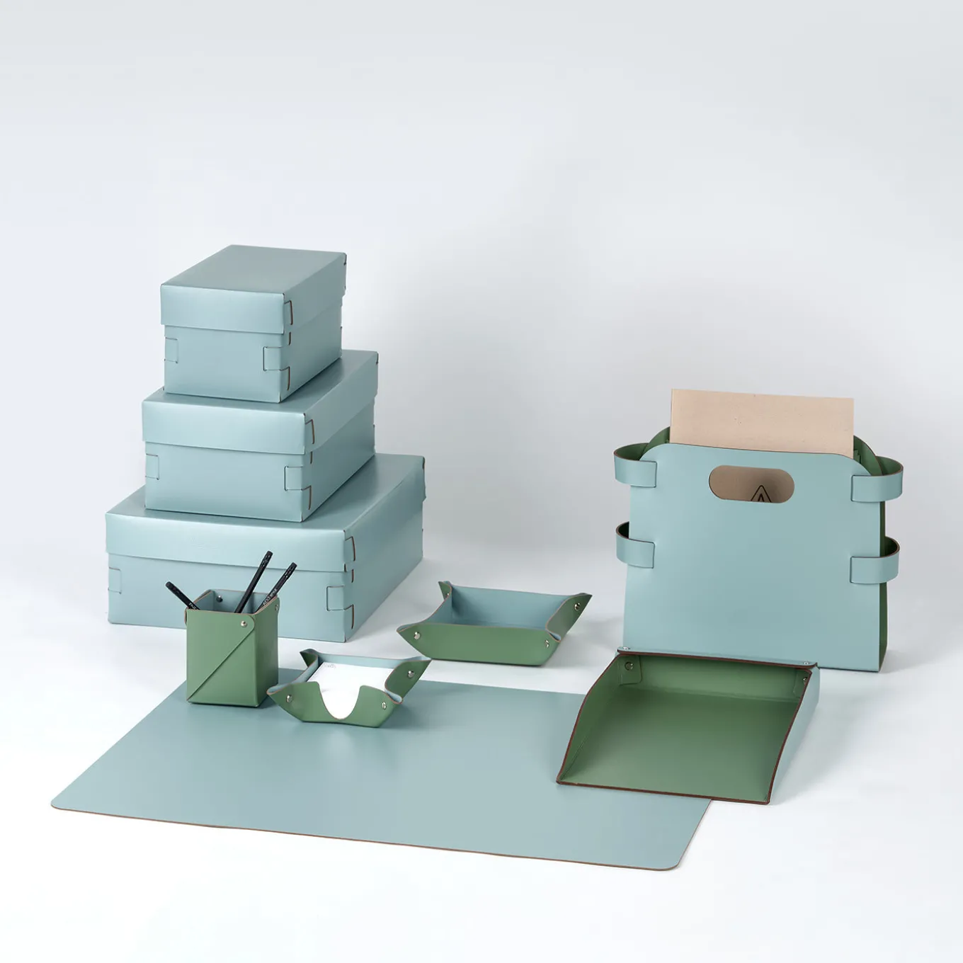 Scatola Snob in pelle blu chiaro #2