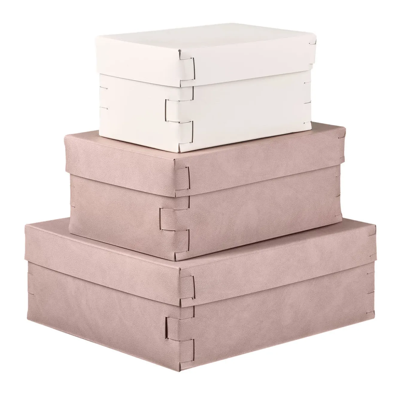Scatola Snob in pelle rosa cenere