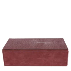 Scatola Stingray in pelle Nubuck Rosso Persiano