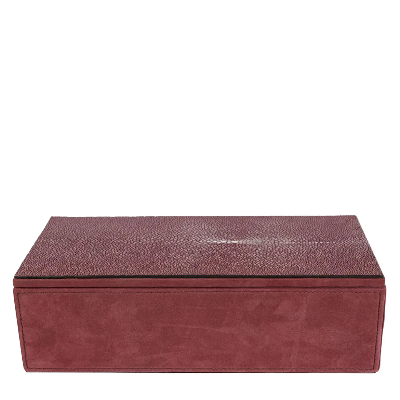Scatola Stingray in pelle Nubuck Rosso Persiano