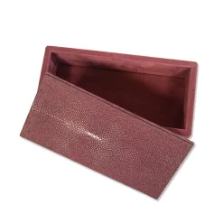 Scatola Stingray in pelle Nubuck Rosso Persiano