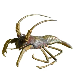 Scultura Aragosta in Ottone