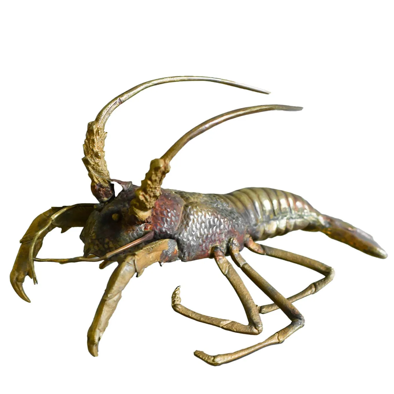 Scultura Aragosta in Ottone