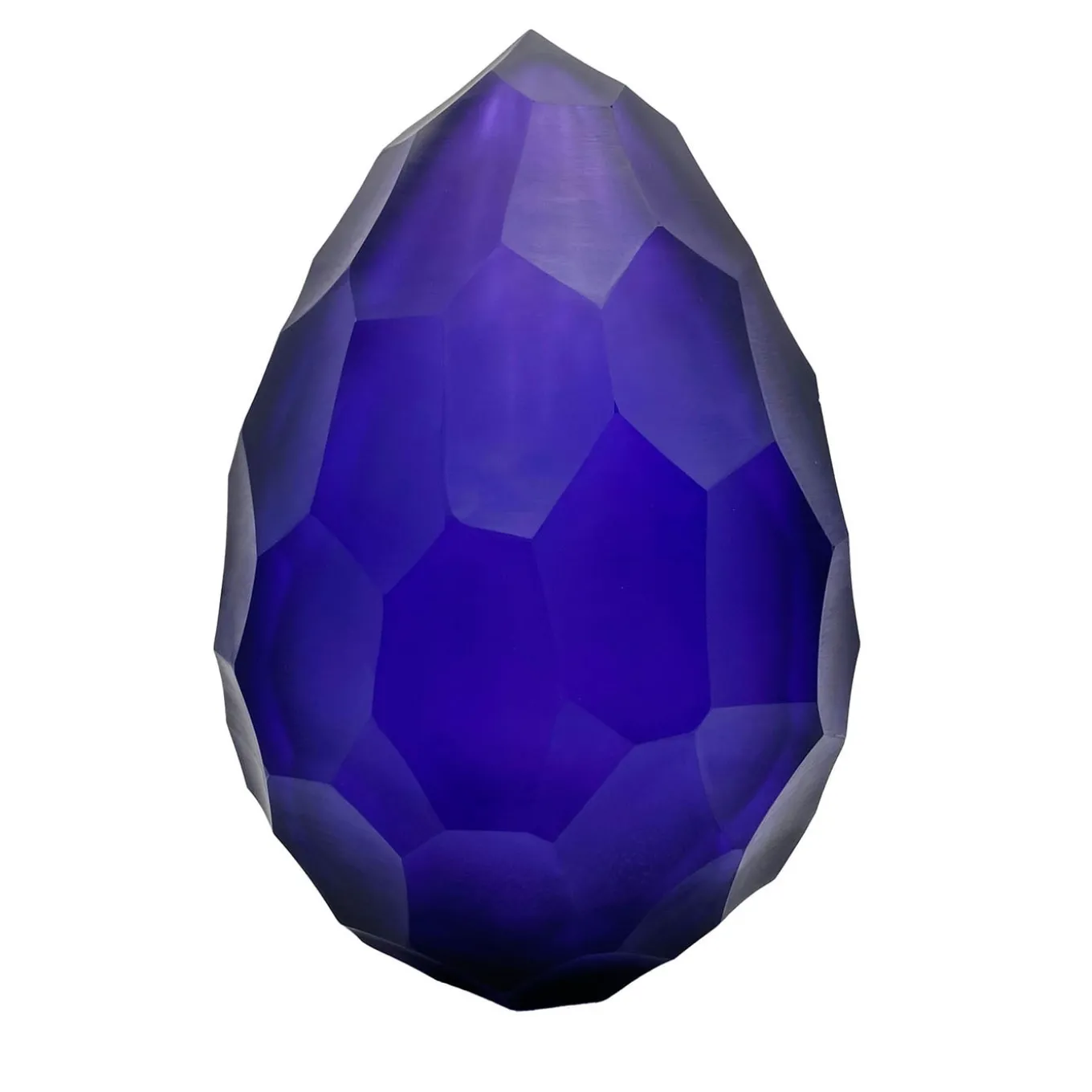 Scultura blu sfaccettata Uovo Diamante