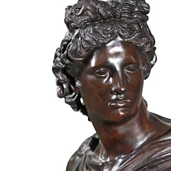 Scultura Busto Apollo in bronzo