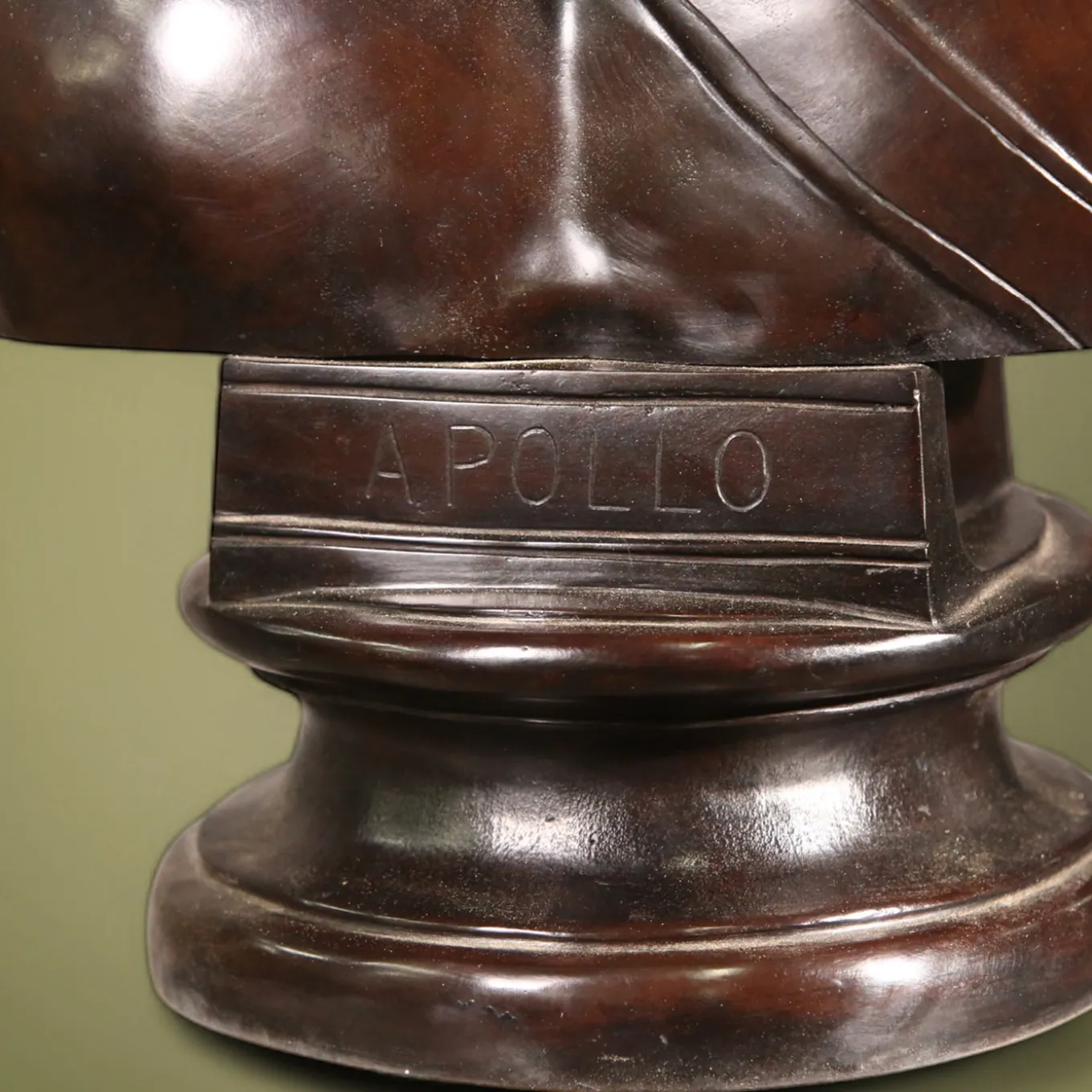 Scultura Busto Apollo in bronzo