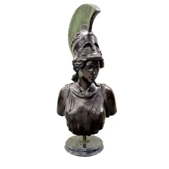 Scultura Busto Atena in bronzo