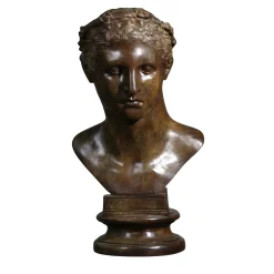 Scultura Busto di Atleta in bronzo