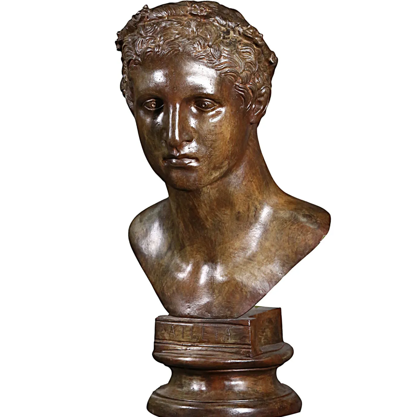 Scultura Busto di Atleta in bronzo