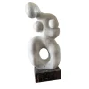 Scultura Contrazione in marmo Bianco di Carrara su base in granito di Piero Speranza