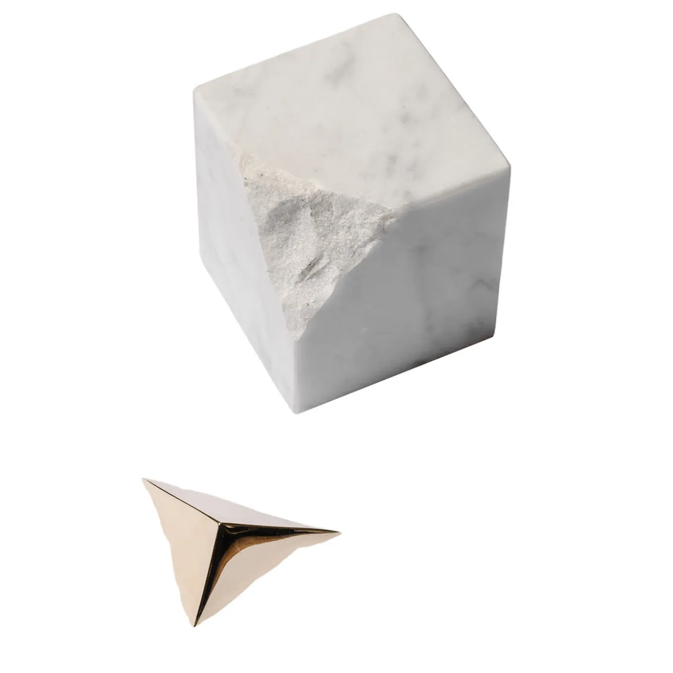Scultura cubica in marmo di Carrara Colpo Da Maestro Fusione