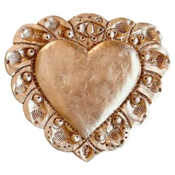 Scultura Da Parete Milagros Cuore Sacro In Gesso Oro