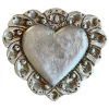 Scultura Da Parete Milagros Cuore Sacro In Gesso Argento
