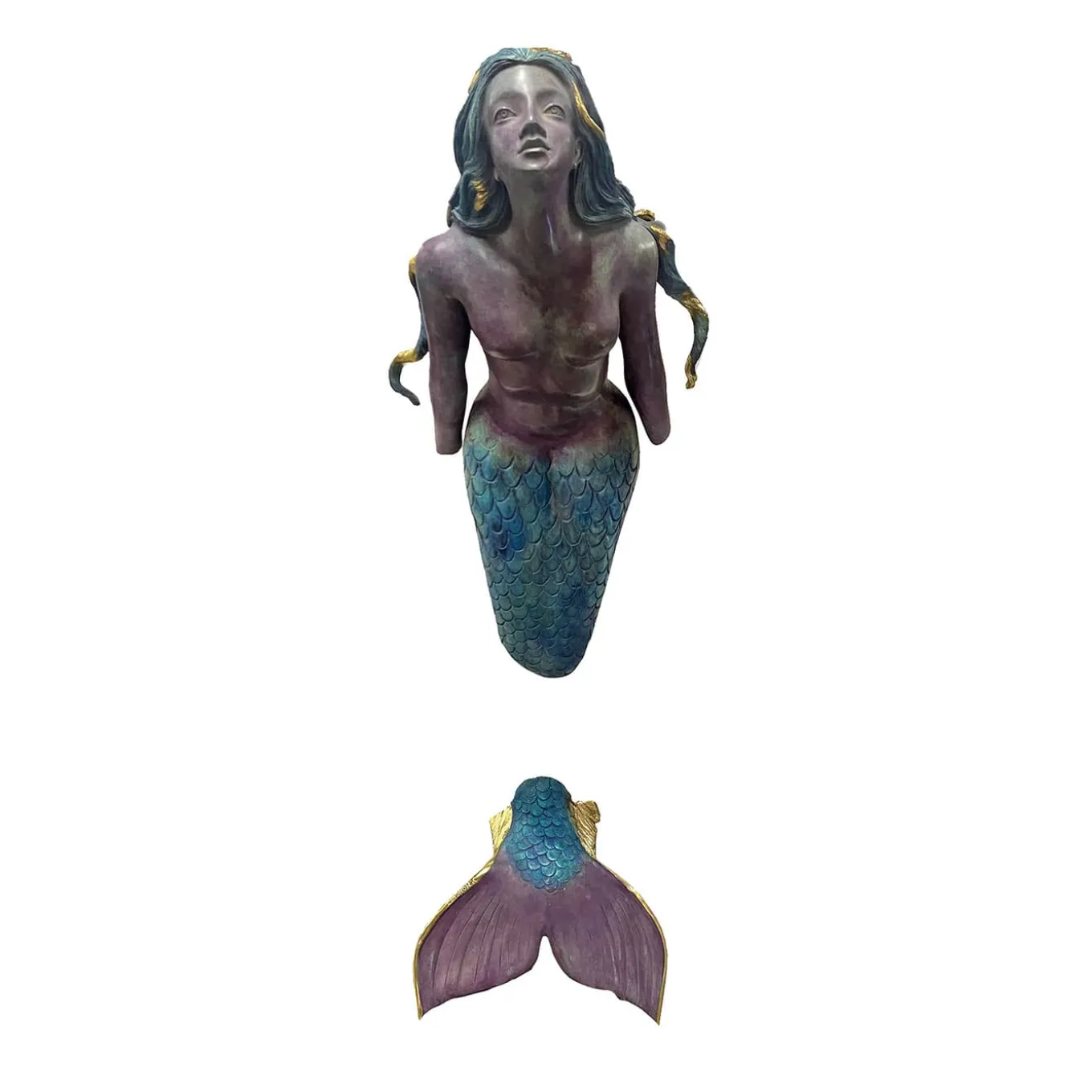 Scultura da parete Sirena policroma
