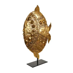 Scultura Decorativa Oris in Ceramica Oro di Gabriele Mengoni