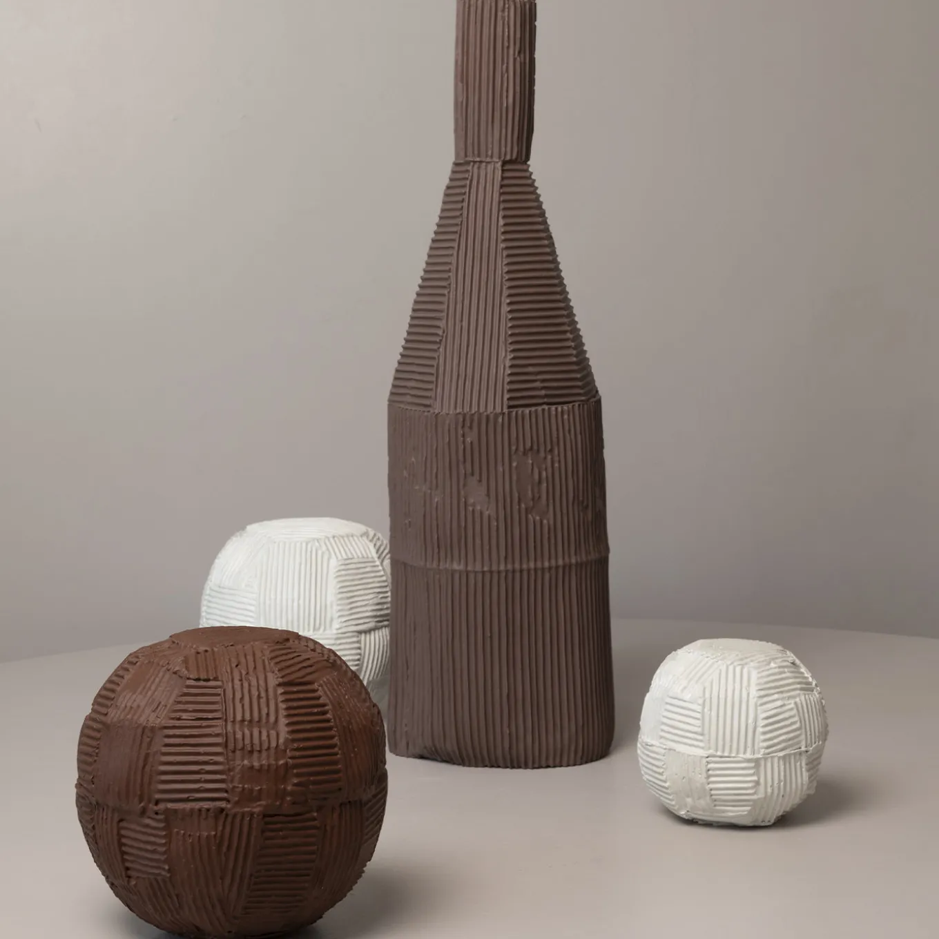 Scultura Decorativa Sfero Cartoccio Bianca