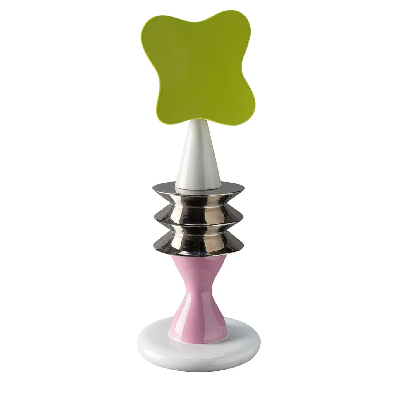 Scultura decorativa Totem verde bianca e rosa di Karim Rashid