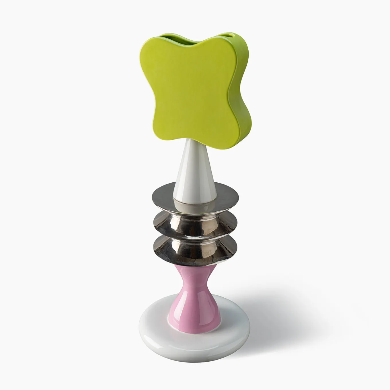 Scultura decorativa Totem verde bianca e rosa di Karim Rashid