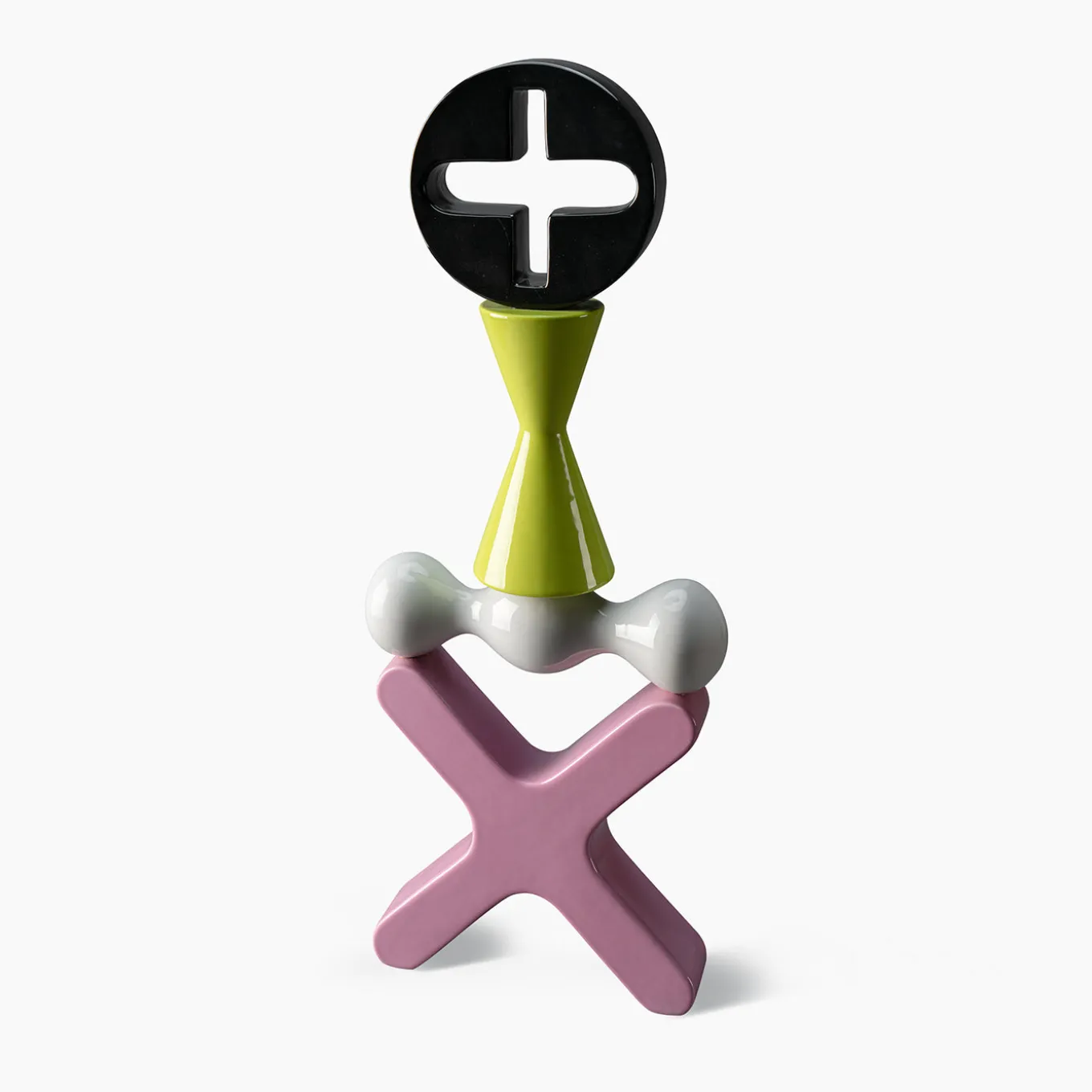 Scultura Decorativa Totem Nera Verde Bianca e Rosa di Karim Rashid