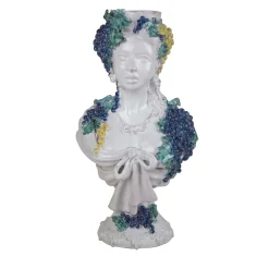 Scultura di busto in ceramica autunnale