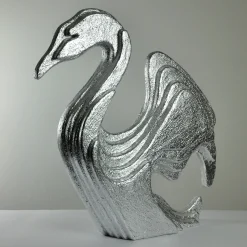Scultura di cigno d'argento