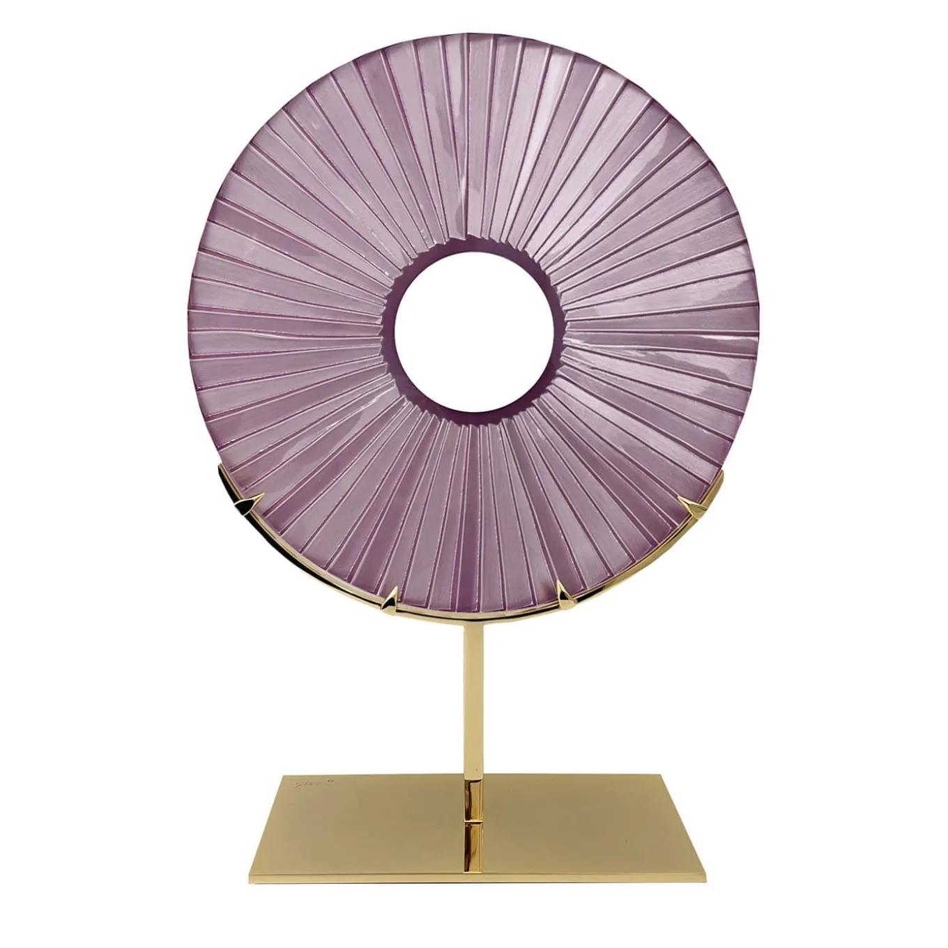 Scultura di cristallo rosa occhio
