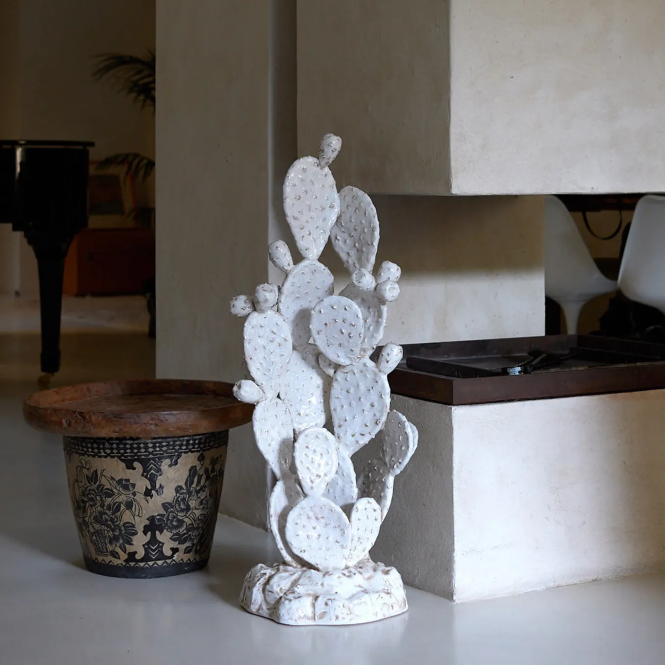 Scultura di fico d'India bianco