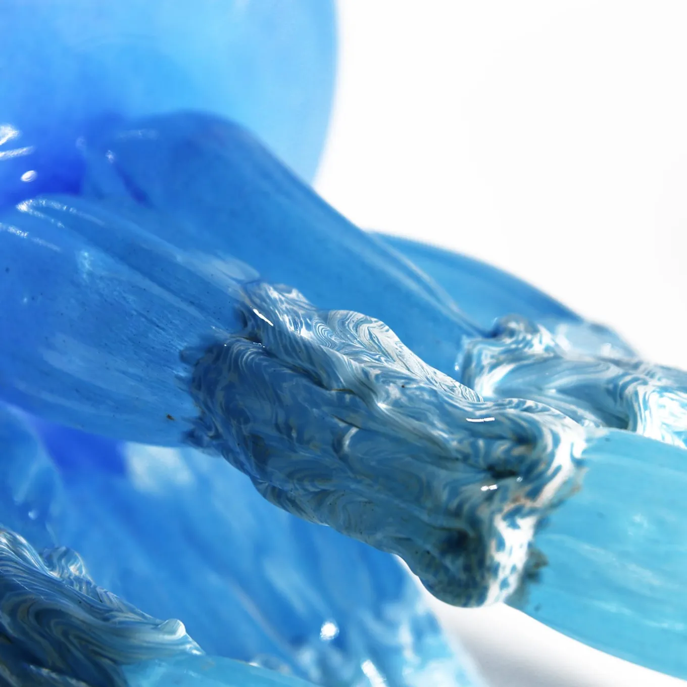 Scultura di Medusa in Vetro di Murano Azzurro