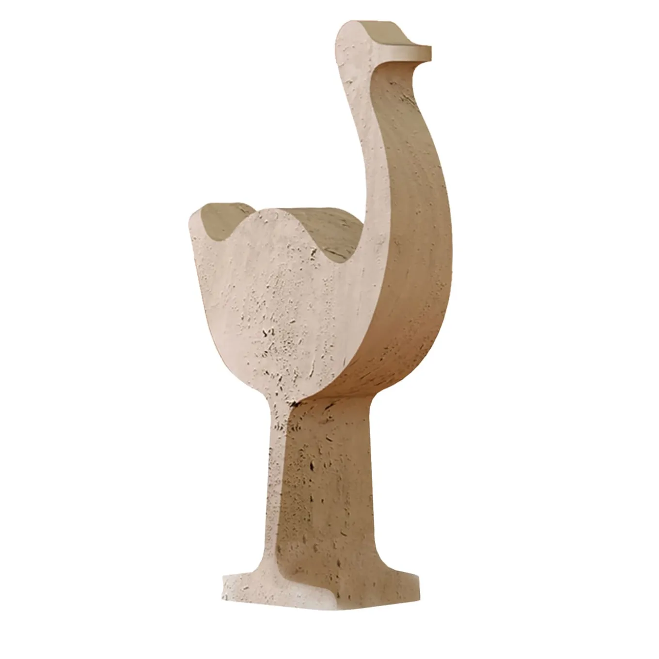 Scultura di struzzo Safari Travertino