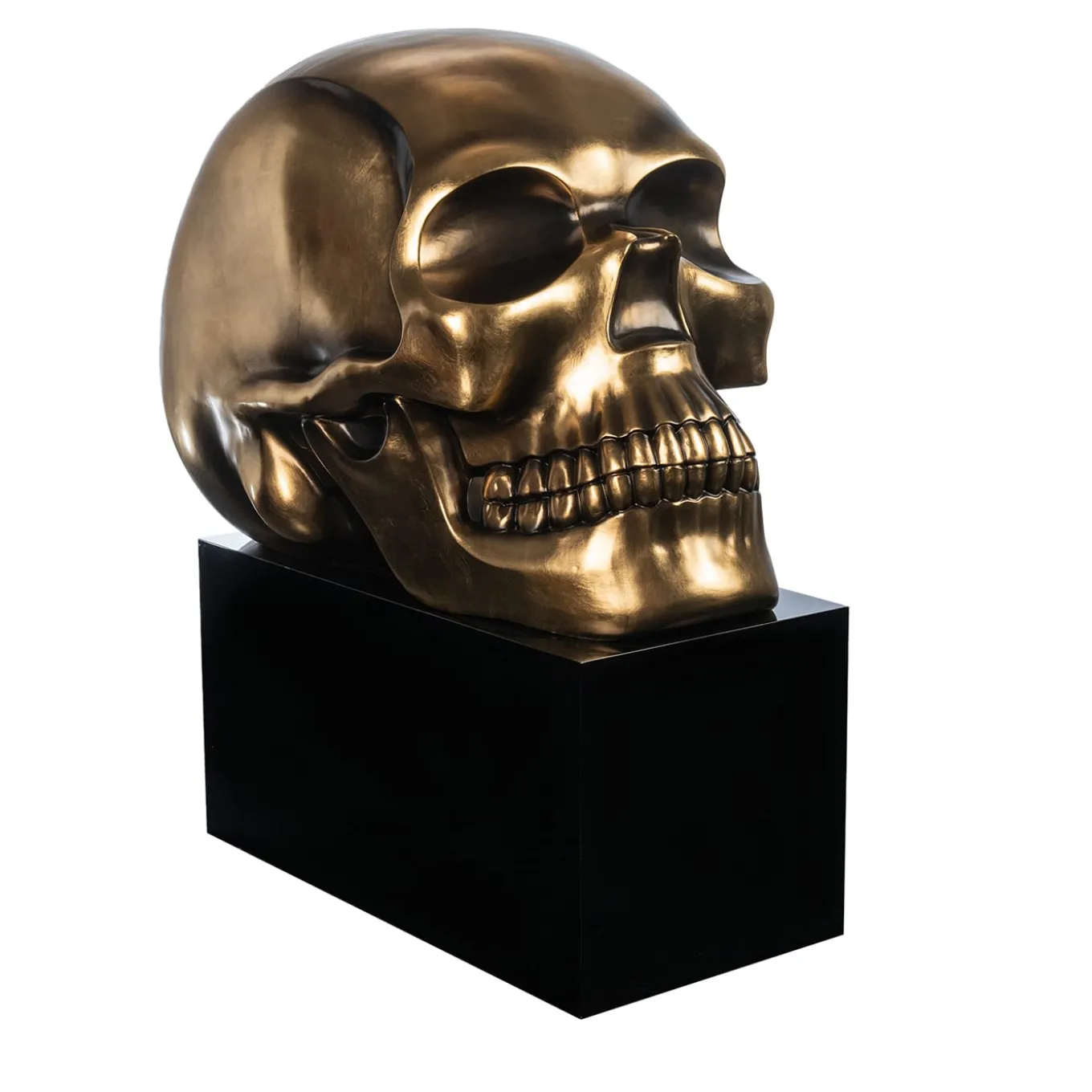 Scultura di teschio d'oro