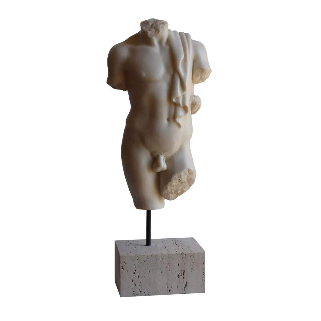 Scultura di torso maschile drappeggiato