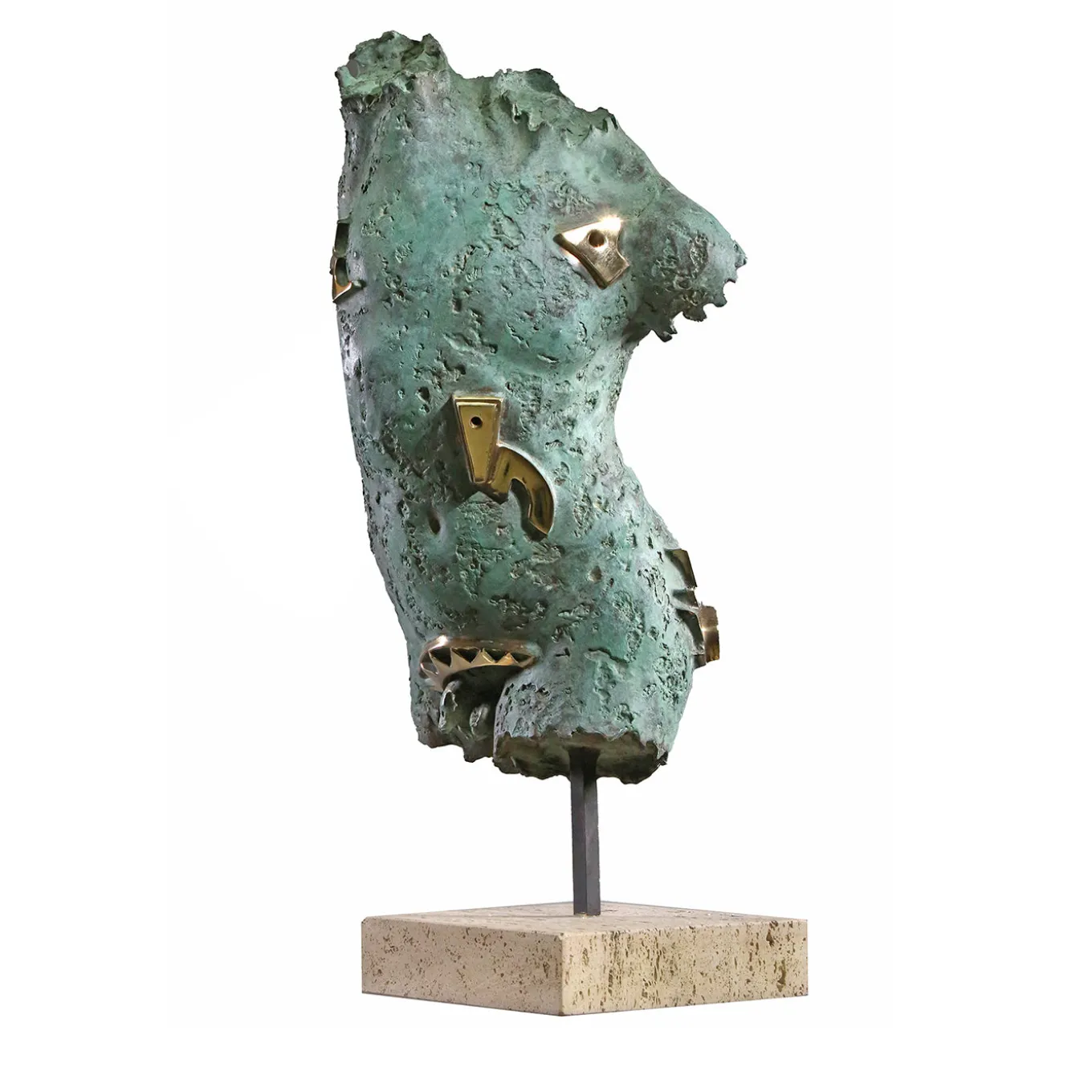 Scultura Dorso Maschile con Ingranaggi in bronzo