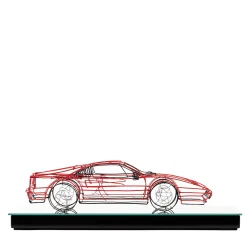 Scultura Ferrari in filo metallico