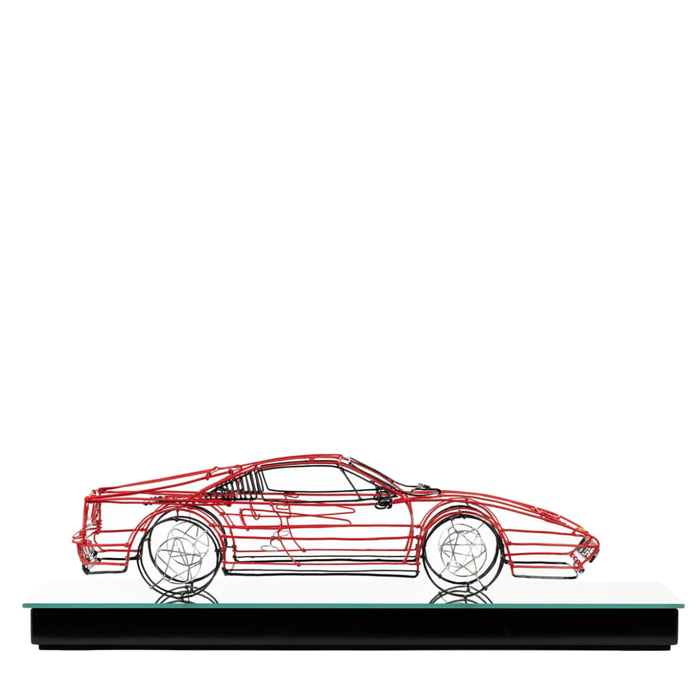 Scultura Ferrari in filo metallico
