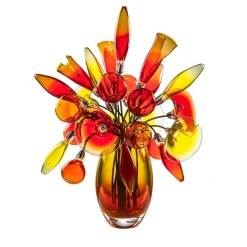 Scultura Fuochi Boreali rossa e gialla di Giorgio Vigna