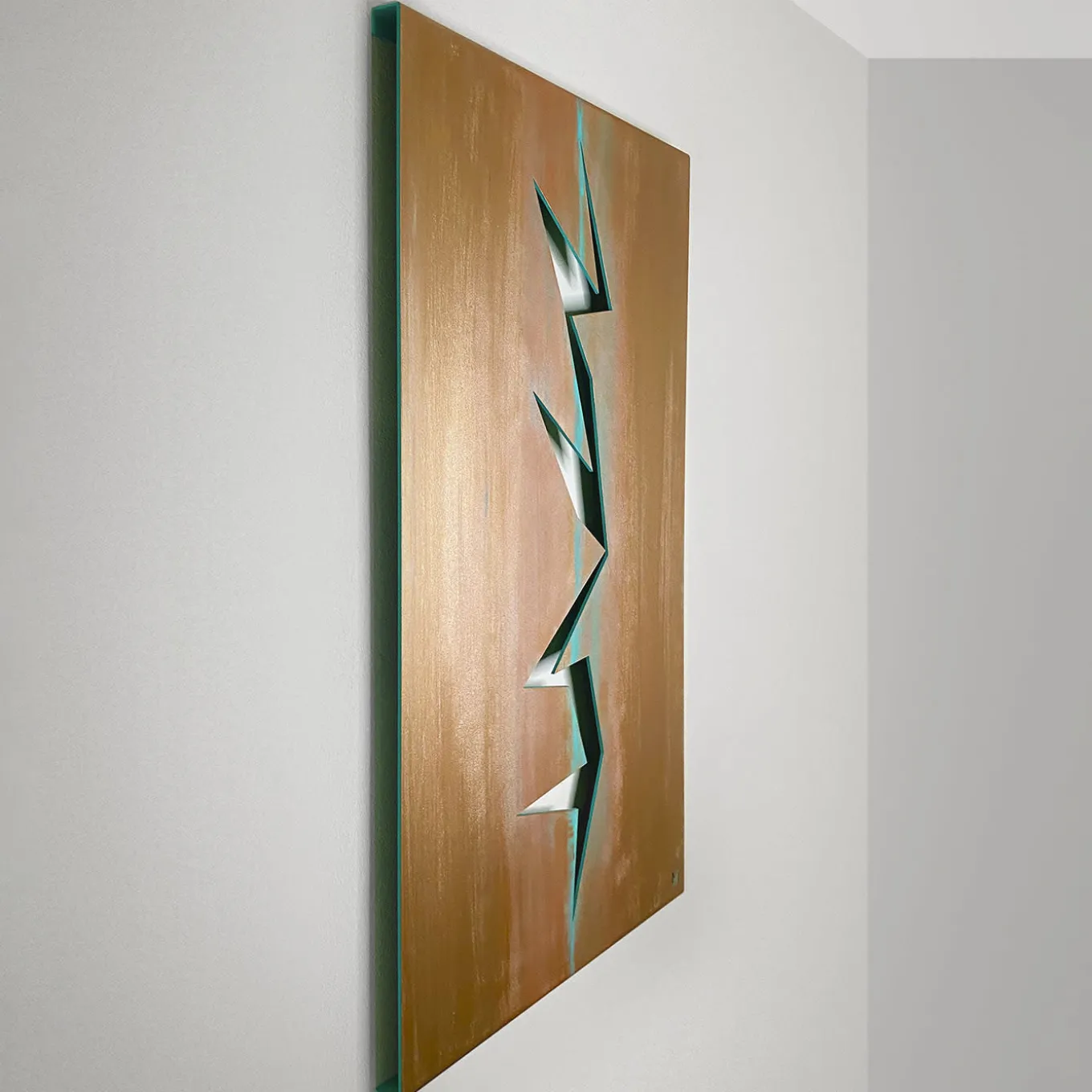 Scultura in bronzo all'alluminio Squarcio
