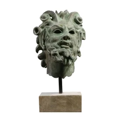 Scultura in bronzo Testa di Fauno