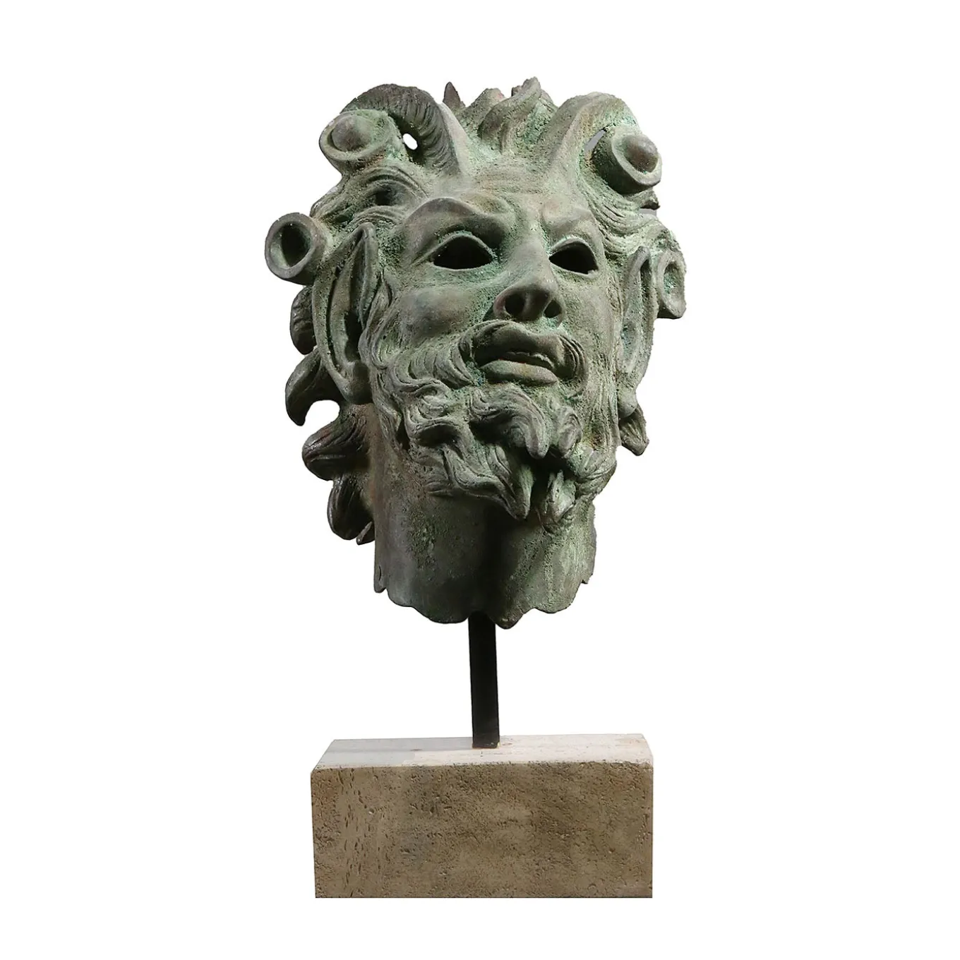 Scultura in bronzo Testa di Fauno