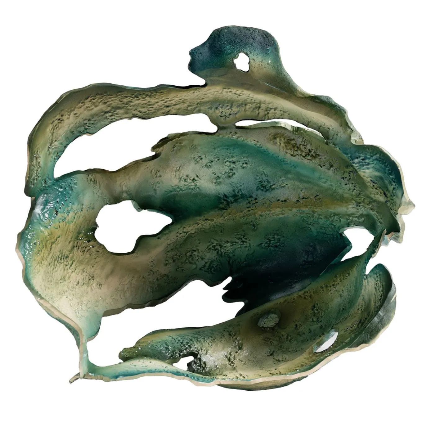Scultura in ceramica verde Courmayeur di Assia Karaguiozova