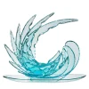 Scultura in cristallo d'onda con acquamarina