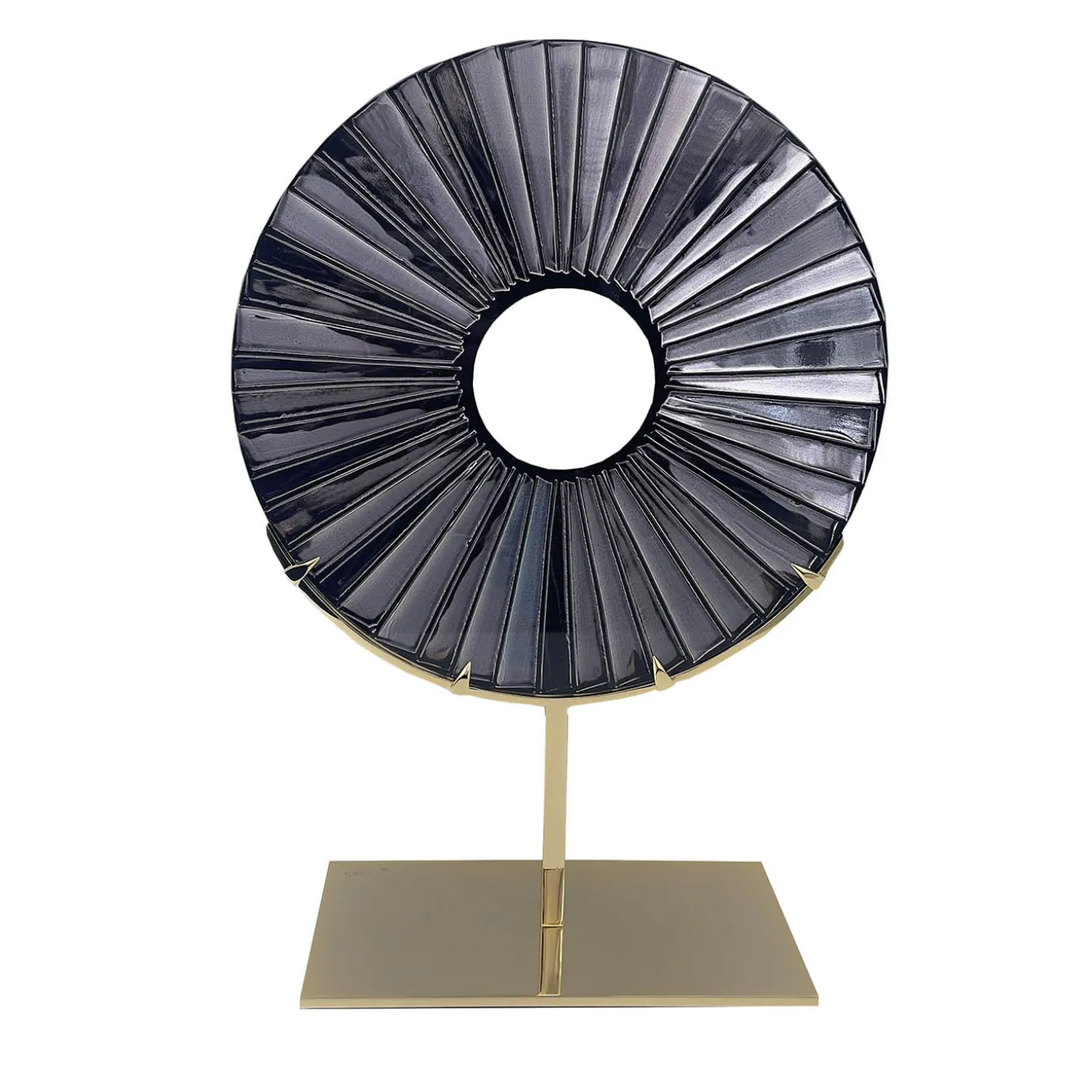 Scultura in cristallo nero Eye