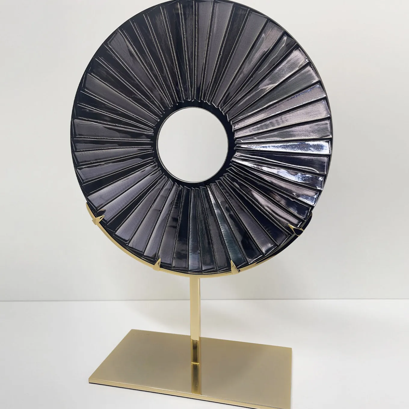 Scultura in cristallo nero Eye