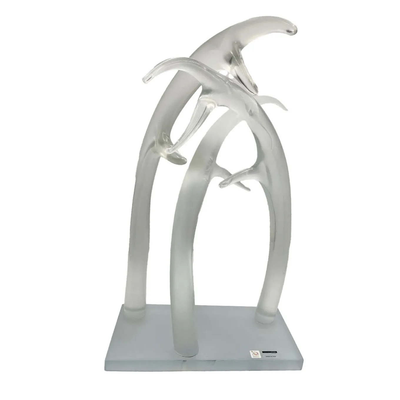 Scultura in cristallo trasparente Corni